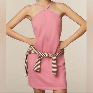🟠NWT DAILY PRACTICE by ANTHROPOLOGIE Halter Mini Dress w/Pockets in Pink XS